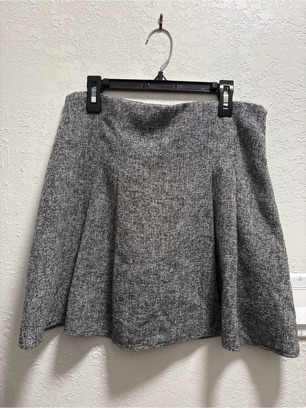 glam Gray Textured Skater Skirt